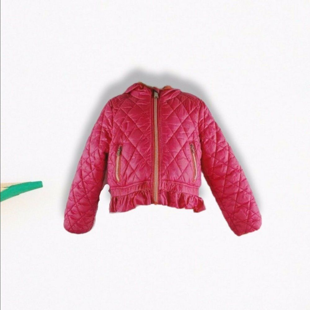 Michael Kors Toddler Pink Long Sleeve Full Zip Hooded Puffer Jacket‎ Size 4T